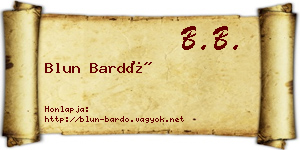 Blun Bardó névjegykártya